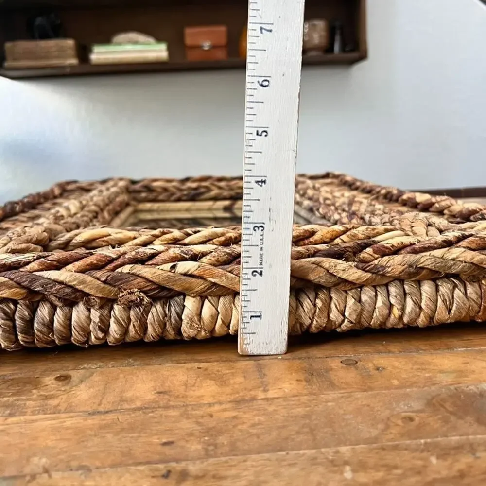 Rectangular Woven Rope Wall Mirror 27.5